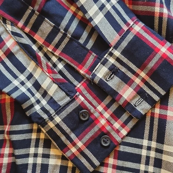 ZARA Trafaluc Collection, Plaid Relaxed Blouse, Lace Up Sides, EUC, Women's L - Picture 10 of 14